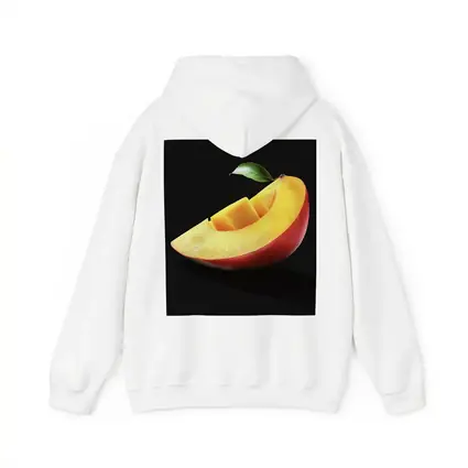 Fresh Mango Slice With Leaf Black Background