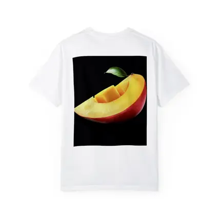 Fresh Mango Slice With Leaf Black Background