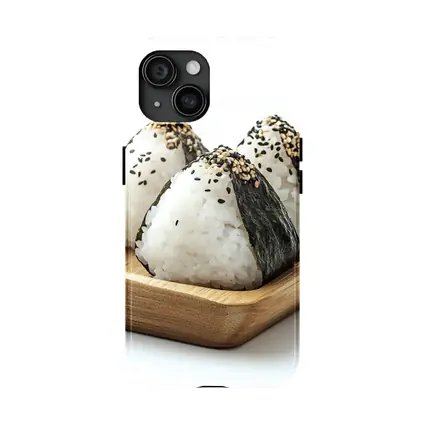 Onigiri Rice Balls on Wooden Tray