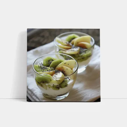 Kiwi Fruit Yogurt Cups Chia Seeds