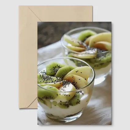 Kiwi Fruit Yogurt Cups Chia Seeds