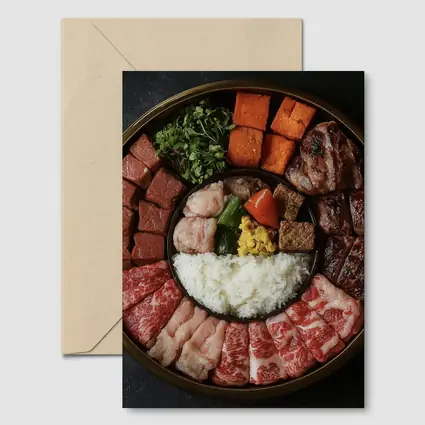 Korean BBQ Meat Platter With Rice
