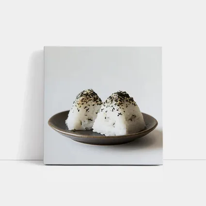 Japanese Onigiri Rice Balls on Plate