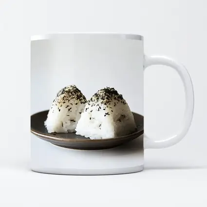 Japanese Onigiri Rice Balls on Plate