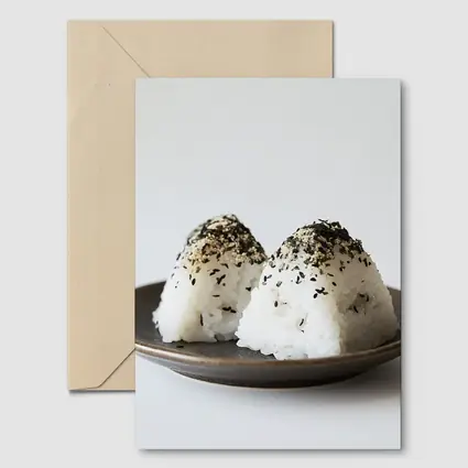 Japanese Onigiri Rice Balls on Plate