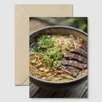 Beef Ramen Bowl With Gold Flakes
