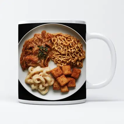Korean Ramen Noodles Kimchi Tofu Black Background