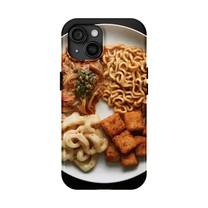 Korean Ramen Noodles Kimchi Tofu Black Background
