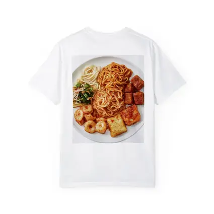 Korean Spicy Noodles Tteokbokki Tofu White Plate
