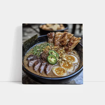 Tonkotsu Ramen Bowl With Gold Leaf Toppings
