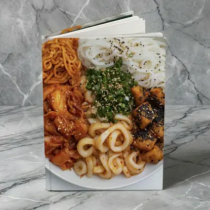 Korean Rice Noodle Bowl With Kimchi Tofu