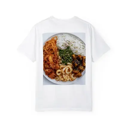 Korean Rice Noodle Bowl With Kimchi Tofu