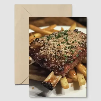 BBQ Ribs With Crispy French Fries Plate