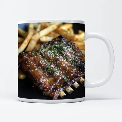 BBQ Ribs With Fries Dark Plate