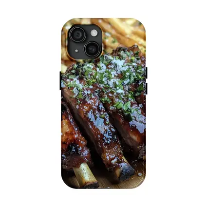 Glazed BBQ Ribs With Golden French Fries