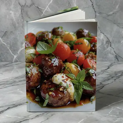 Meatballs Caprese Salad Fresh Basil Bowl