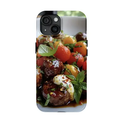 Meatballs Caprese Salad Fresh Basil Bowl