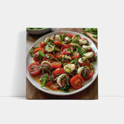 Caprese Salad Tomatoes Mozzarella Basil Plate