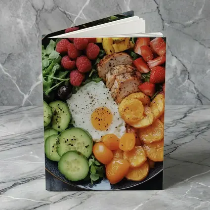 Colorful Breakfast Bowl With Egg Chicken Berries