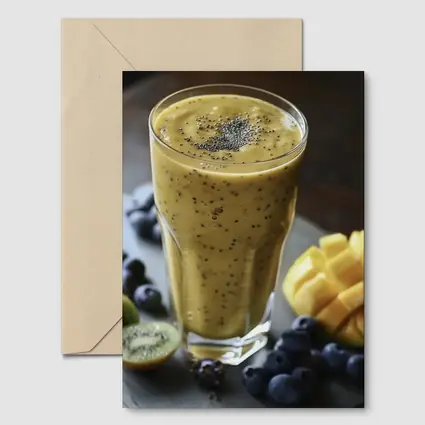 Mango Kiwi Blueberry Smoothie Chia Seeds