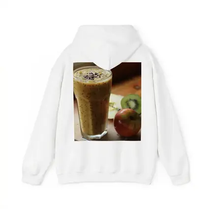 Kiwi Apple Smoothie on Wooden Table