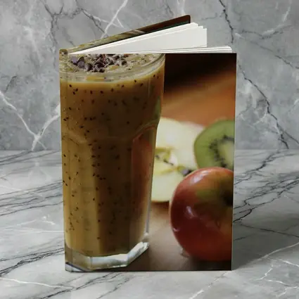 Kiwi Apple Smoothie on Wooden Table
