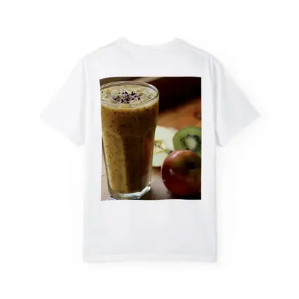 Kiwi Apple Smoothie on Wooden Table
