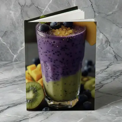 Layered Blueberry Kiwi Mango Smoothie Glass