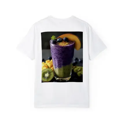 Layered Blueberry Kiwi Mango Smoothie Glass