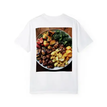 Grilled Meat Bowl Broccoli Potatoes Mango Plate