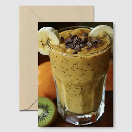 Banana Chocolate Smoothie With Fresh Fruits