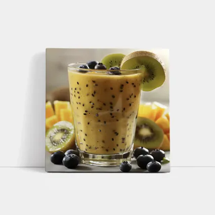 Mango Kiwi Blueberry Smoothie With Chia Seeds