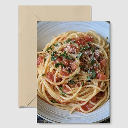 Spaghetti Tomato Sauce Basil Parmesan Bowl