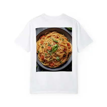 Spaghetti Tomato Basil Parmesan Dark Bowl