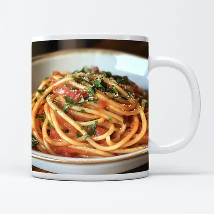 Spaghetti Tomato Sauce Basil Parmesan Bowl