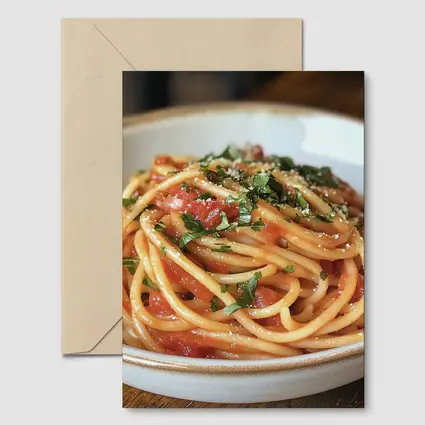 Spaghetti Tomato Sauce Basil Parmesan Bowl