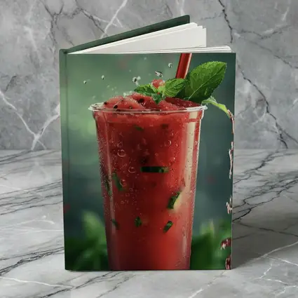 Watermelon Mint Slush Drink Green Background