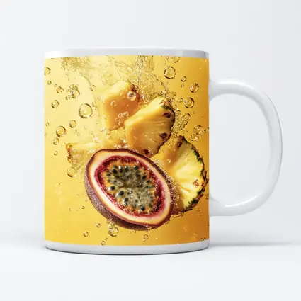 Passion Fruit Pineapple Splash Golden Background