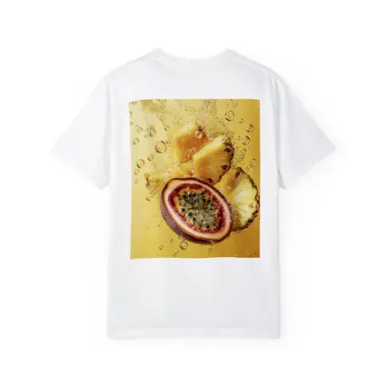 Passion Fruit Pineapple Splash Golden Background