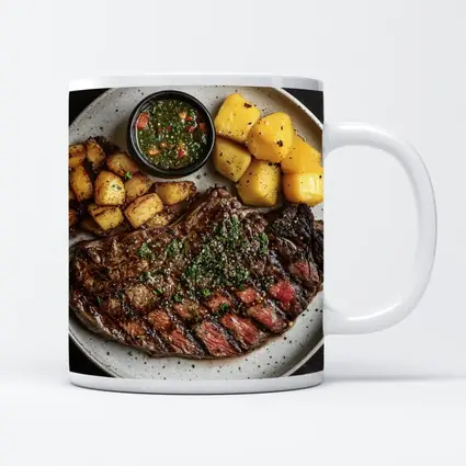 Grilled Ribeye Steak Chimichurri Roasted Potatoes Plate