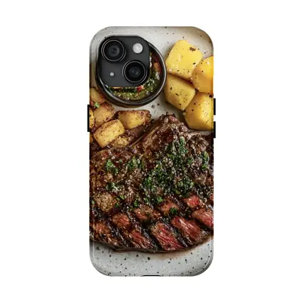 Grilled Ribeye Steak Chimichurri Roasted Potatoes Plate