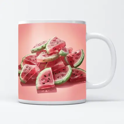 Watermelon Gummy Candy Pile Pink Background