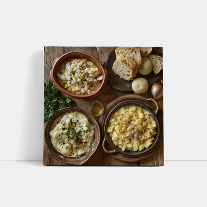Bacalhau Portuguese Cod Dishes Rustic Table
