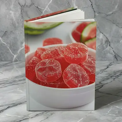 Watermelon Sour Gummy Candies White Bowl