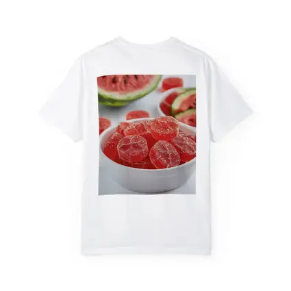 Watermelon Sour Gummy Candies White Bowl