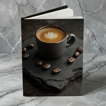 Latte Art Coffee Cup On Dark Slate