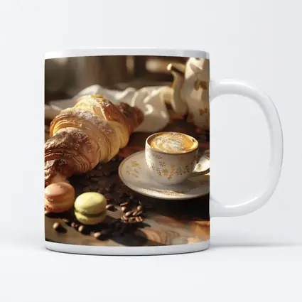 Croissant Coffee Macarons French Breakfast Table