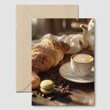 Croissant Coffee Macarons French Breakfast Table