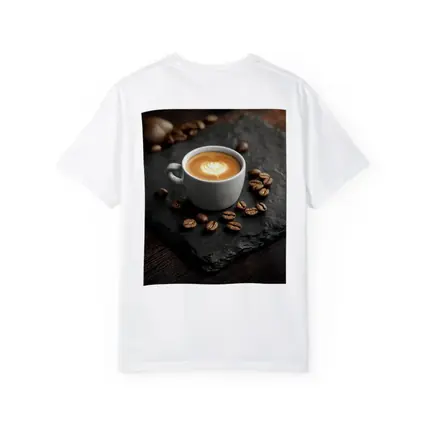 Latte Art Coffee Cup Slate Dark Wood