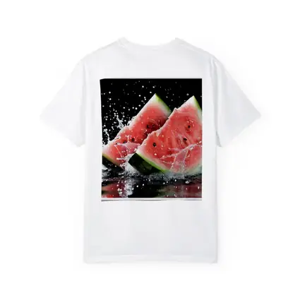 Watermelon Slices Splashing Water Black Background